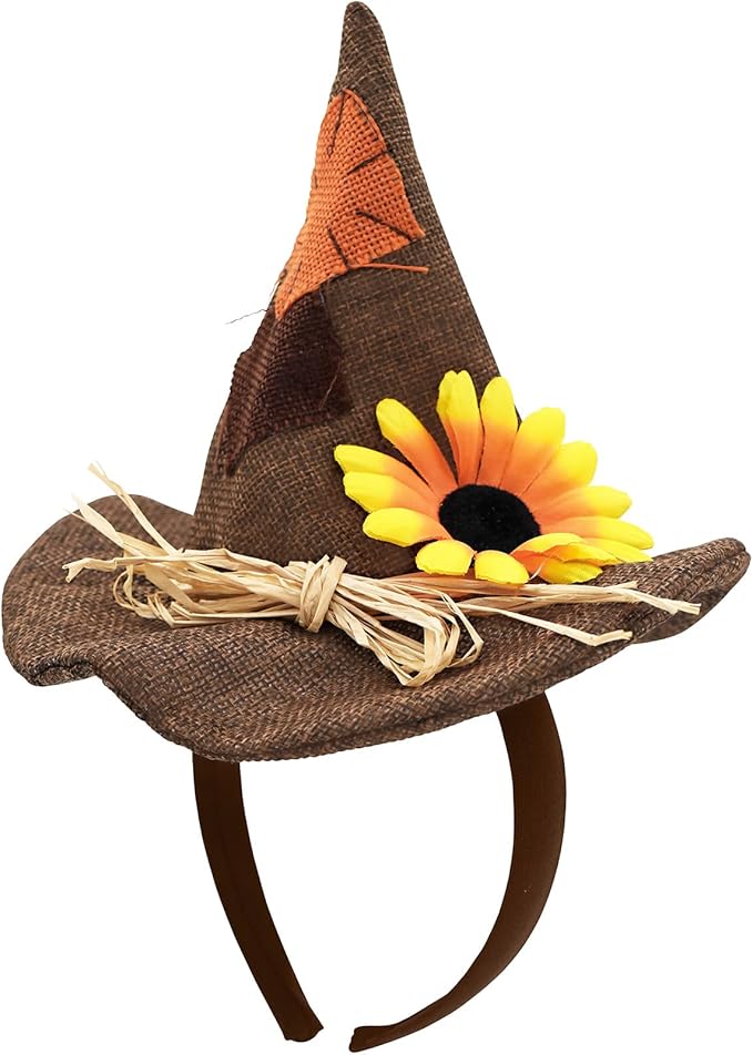 nicky bigs novelties 中性成人迷你稻草人帽子头带花朵万圣节服装